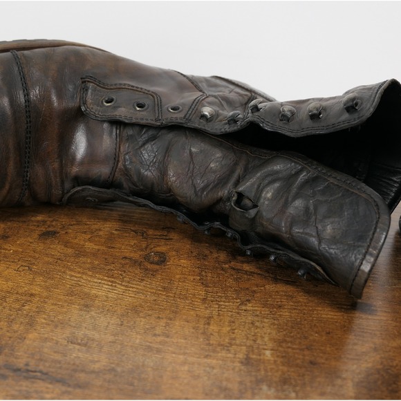 Allsaints Distressed 7" Side Zip Leather Boots Men's 10 Combat Biker *READ* - Picture 16 of 16